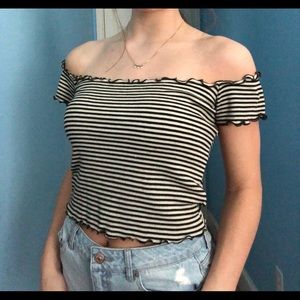off the shoulder crop top